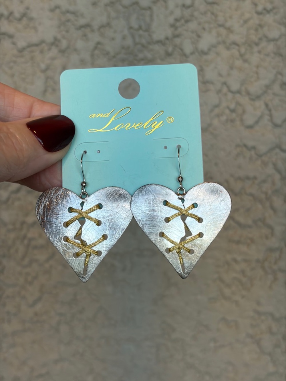 Stylish Silver Mended Heart Dangle Earrings